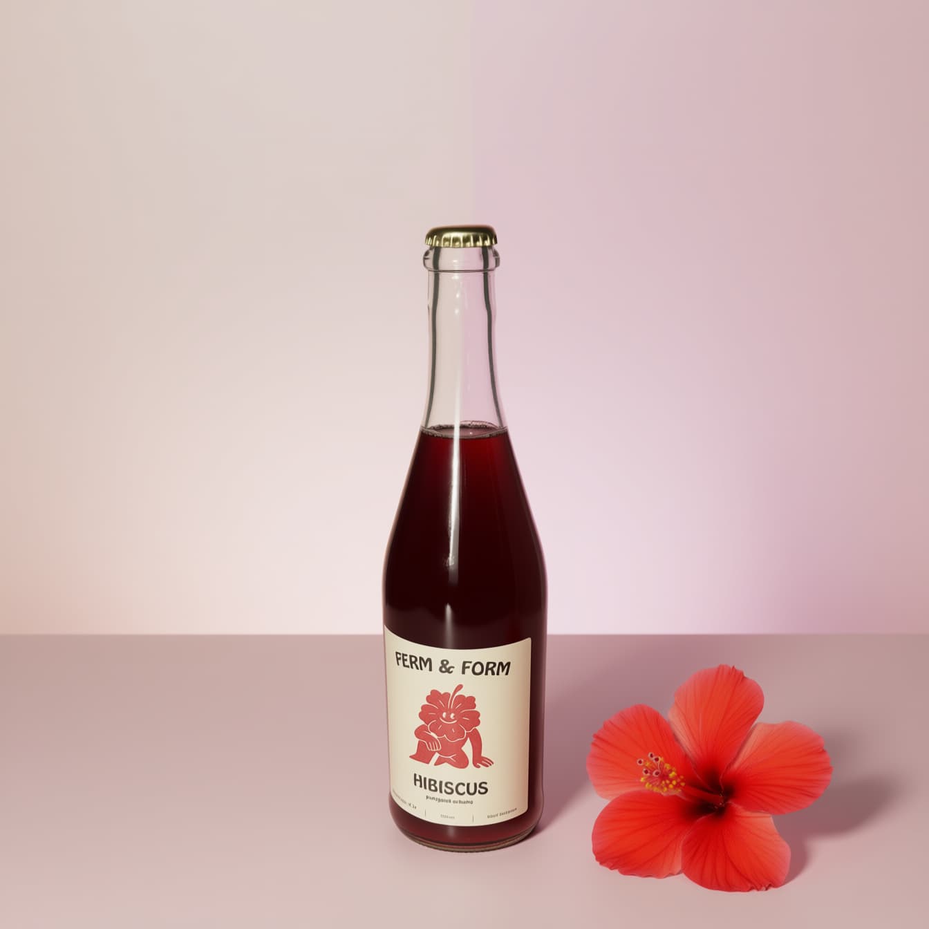 Ferm & Form Hibiscus Sparkling Tea Bottle